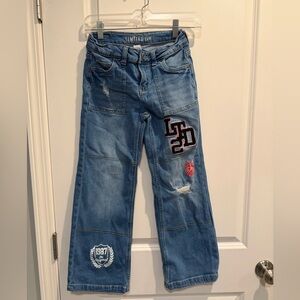 Limited Too Blue Flare Jeans with Patchwork